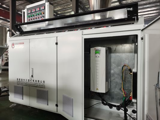 Hot Die 37Kw Twin Screw Extruder Plastic Pelletizing Making Machine With Knife Cutting